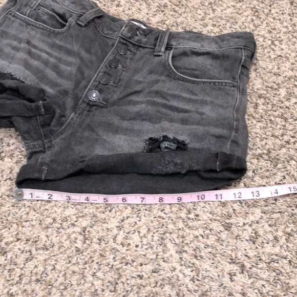Free People We The Free Jean Shorts Size 29 Gray Distressed High Waist - Picture 7 of 9